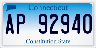 CT license plate AP92940