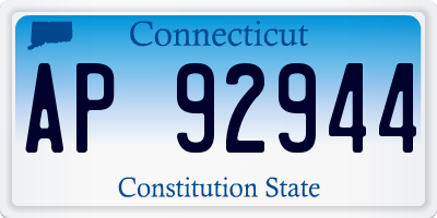 CT license plate AP92944