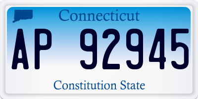 CT license plate AP92945