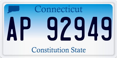 CT license plate AP92949