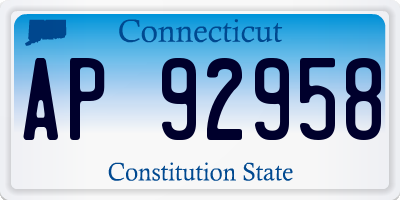 CT license plate AP92958