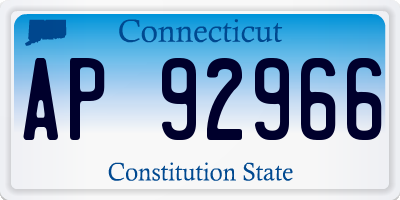 CT license plate AP92966