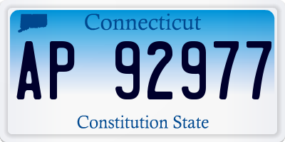 CT license plate AP92977