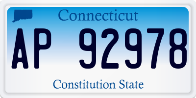 CT license plate AP92978