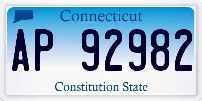 CT license plate AP92982