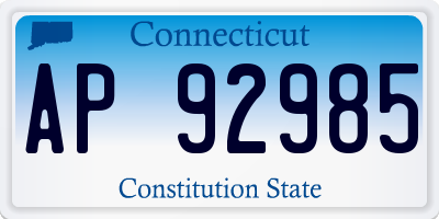 CT license plate AP92985