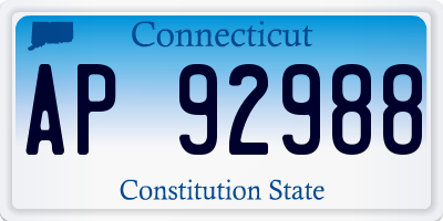 CT license plate AP92988