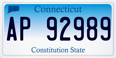 CT license plate AP92989