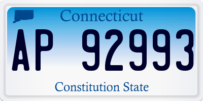 CT license plate AP92993