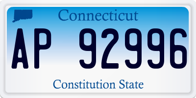 CT license plate AP92996