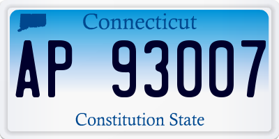 CT license plate AP93007