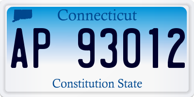 CT license plate AP93012