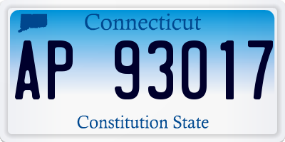 CT license plate AP93017