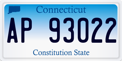 CT license plate AP93022