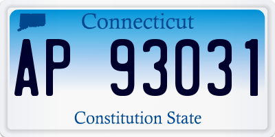 CT license plate AP93031