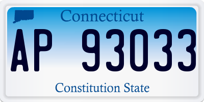 CT license plate AP93033