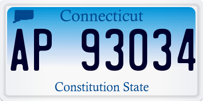 CT license plate AP93034