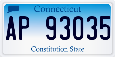 CT license plate AP93035