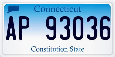 CT license plate AP93036