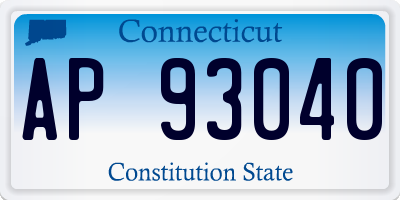 CT license plate AP93040