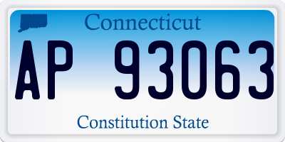 CT license plate AP93063