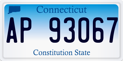 CT license plate AP93067