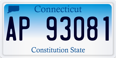 CT license plate AP93081