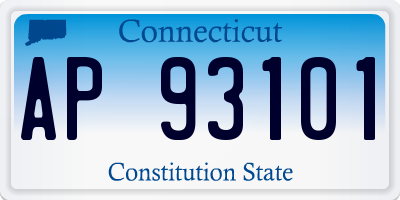 CT license plate AP93101