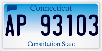 CT license plate AP93103