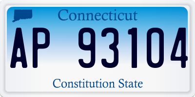 CT license plate AP93104