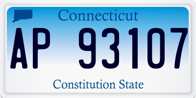 CT license plate AP93107