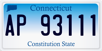 CT license plate AP93111