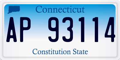 CT license plate AP93114