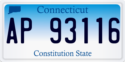 CT license plate AP93116