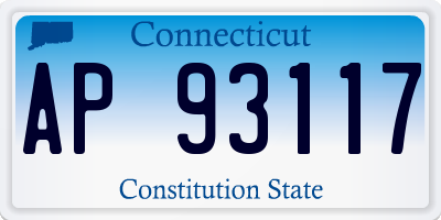 CT license plate AP93117