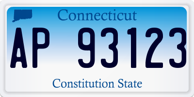 CT license plate AP93123