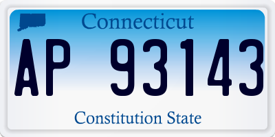 CT license plate AP93143