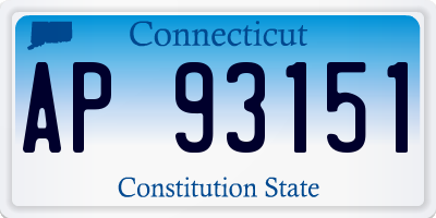 CT license plate AP93151