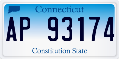 CT license plate AP93174