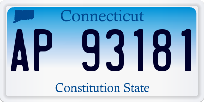 CT license plate AP93181