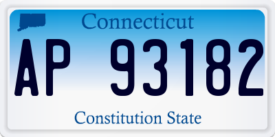 CT license plate AP93182