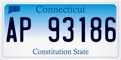 CT license plate AP93186