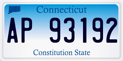 CT license plate AP93192