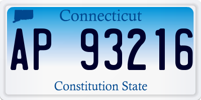 CT license plate AP93216