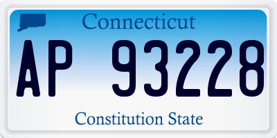 CT license plate AP93228