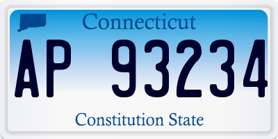 CT license plate AP93234