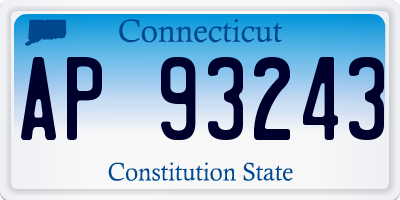 CT license plate AP93243