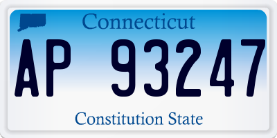 CT license plate AP93247