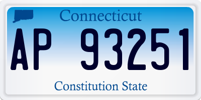 CT license plate AP93251