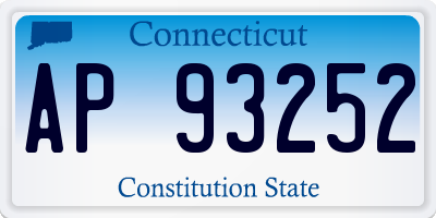 CT license plate AP93252